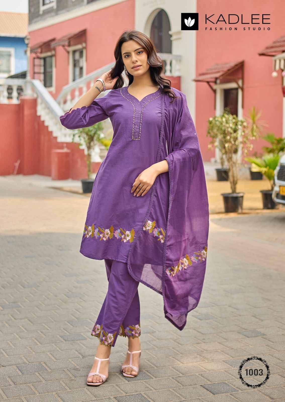 Aamira By KADLEE 1001 To 1004 Series Beautiful Festive Suits Colorful Stylish Fancy Ethnic Wear Cotton Embroidery Dresses At Wholesale Price